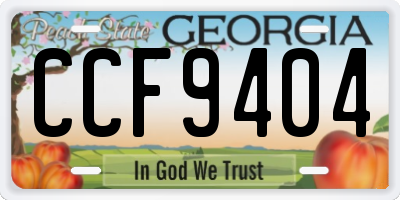 GA license plate CCF9404