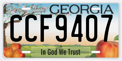 GA license plate CCF9407