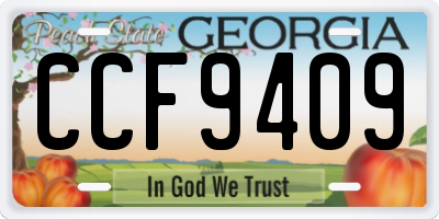 GA license plate CCF9409