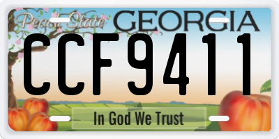 GA license plate CCF9411