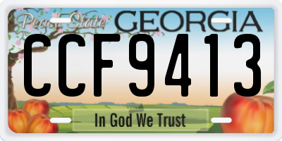 GA license plate CCF9413