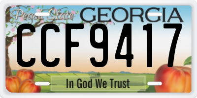 GA license plate CCF9417