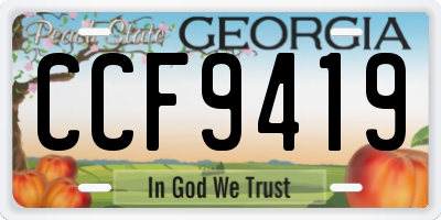 GA license plate CCF9419