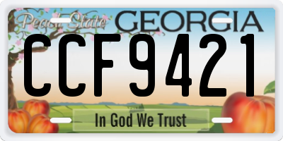 GA license plate CCF9421