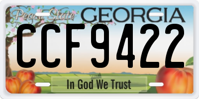 GA license plate CCF9422