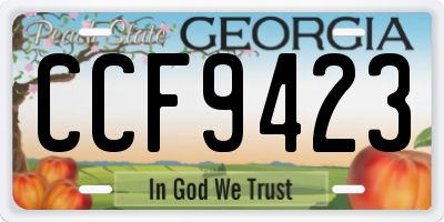 GA license plate CCF9423