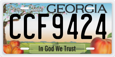 GA license plate CCF9424