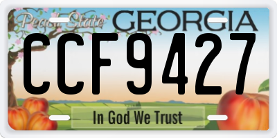 GA license plate CCF9427