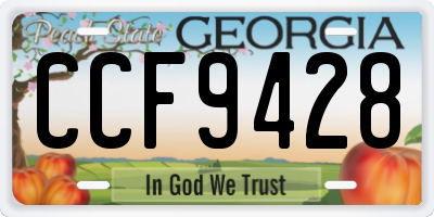 GA license plate CCF9428