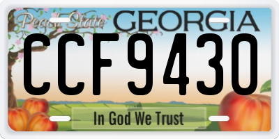 GA license plate CCF9430