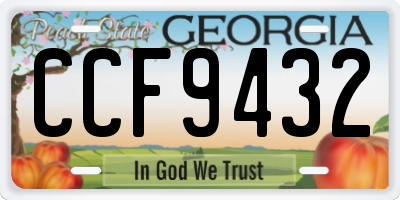 GA license plate CCF9432