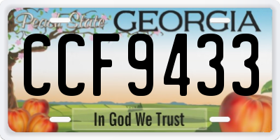 GA license plate CCF9433