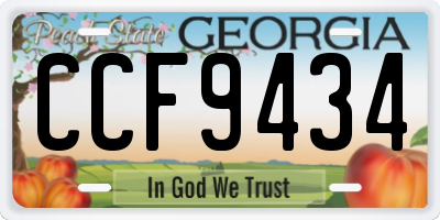 GA license plate CCF9434
