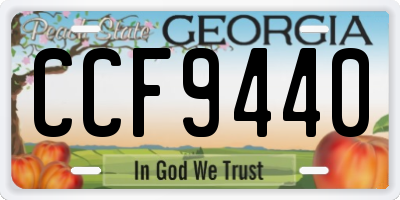 GA license plate CCF9440
