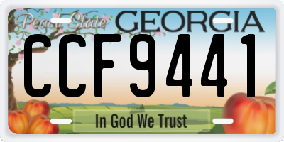 GA license plate CCF9441
