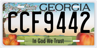 GA license plate CCF9442