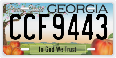 GA license plate CCF9443