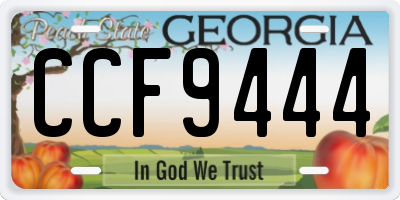 GA license plate CCF9444