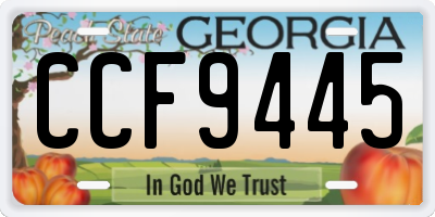 GA license plate CCF9445