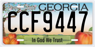 GA license plate CCF9447