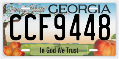 GA license plate CCF9448