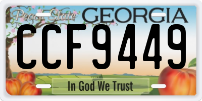 GA license plate CCF9449