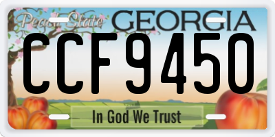 GA license plate CCF9450