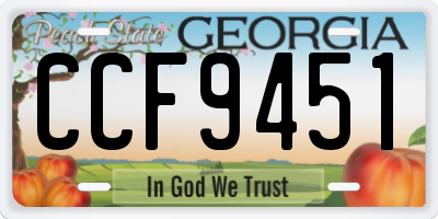 GA license plate CCF9451