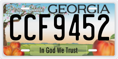 GA license plate CCF9452
