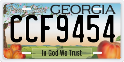 GA license plate CCF9454