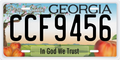 GA license plate CCF9456
