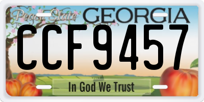 GA license plate CCF9457