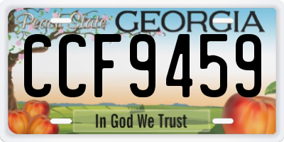 GA license plate CCF9459