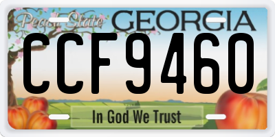 GA license plate CCF9460