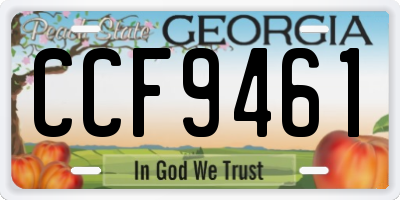 GA license plate CCF9461