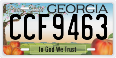 GA license plate CCF9463