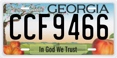 GA license plate CCF9466