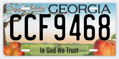 GA license plate CCF9468