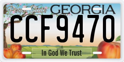 GA license plate CCF9470