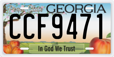 GA license plate CCF9471