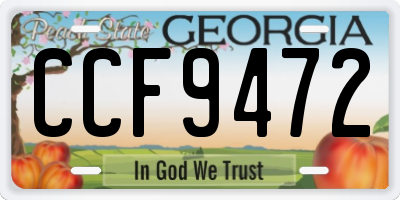 GA license plate CCF9472