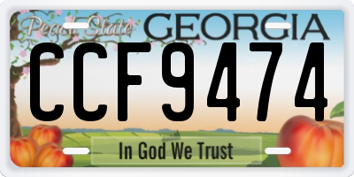 GA license plate CCF9474