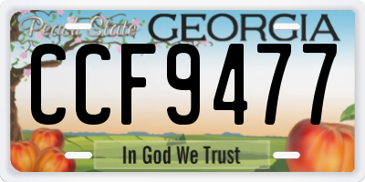 GA license plate CCF9477
