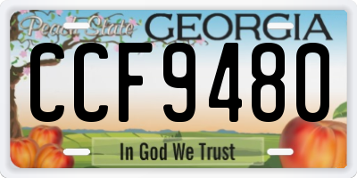 GA license plate CCF9480