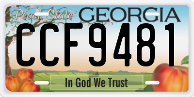 GA license plate CCF9481