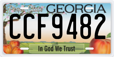 GA license plate CCF9482