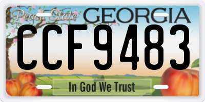 GA license plate CCF9483