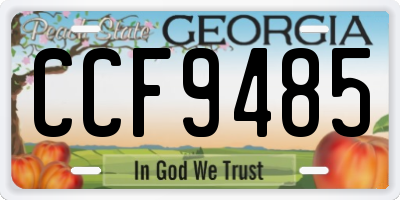 GA license plate CCF9485