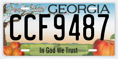 GA license plate CCF9487