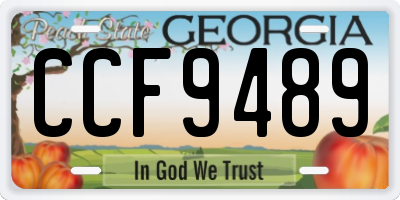 GA license plate CCF9489